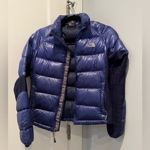 North face puffer puffy coat summit series women’s xs blue violet coat jacket!